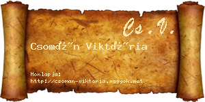Csomán Viktória névjegykártya